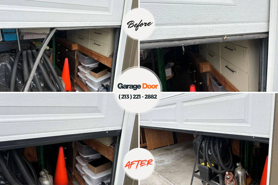 Before and after: garage door repair Lake Park, GA